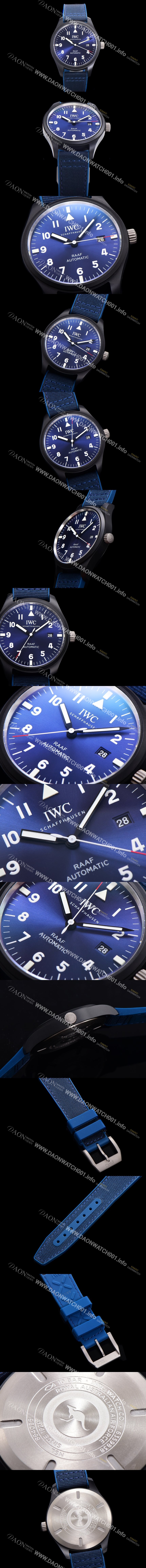 SA급 아이더블유씨남성용 파일럿 IW328102 마크 탑건 오토매틱 40mm 세라믹재질 나토천/가죽줄 믹스 블루다이얼 iwc70618 xx