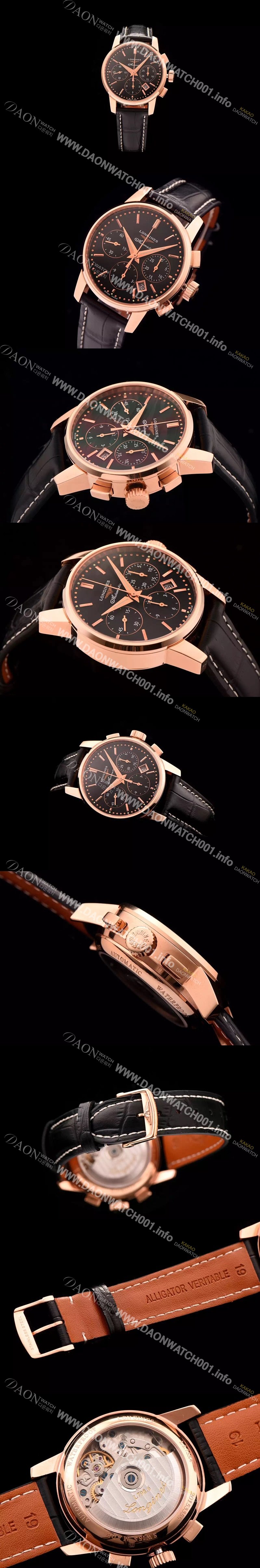 SA급 론진 남성용 마스터 컬렉션 크로노그래프 오토매틱 블랙다이얼 LON0440 xx