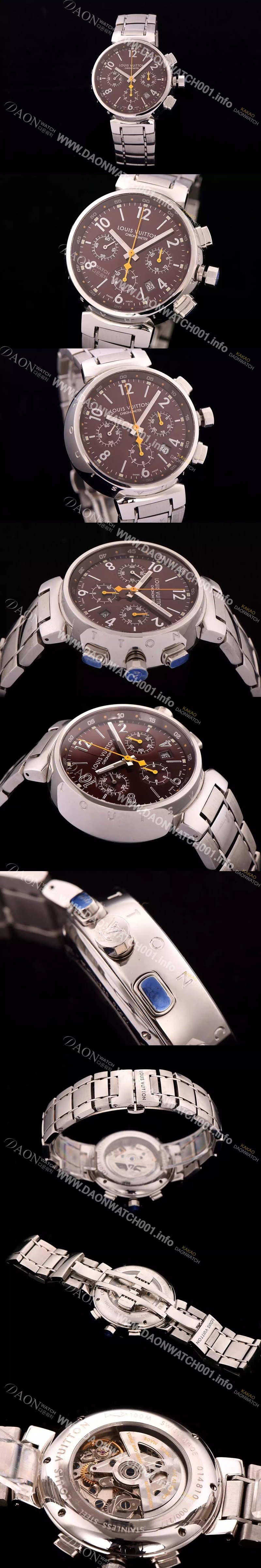 SA급 루이비통 남성용 탕부르 Q11211 최신버전 업그레이드형 크로노그래프 브라운 다이얼 신형 ETA 7750 오토매틱 무브먼트 LOU4213 xx