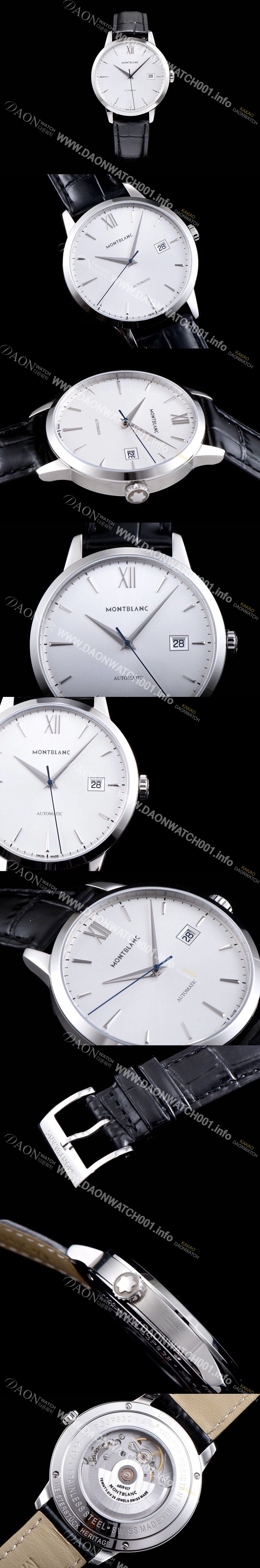 SA급 몽블랑 남성용 헤리티지시리즈 U0111622 화이트 다이얼 오토매틱 무브먼트 MON0402 xx