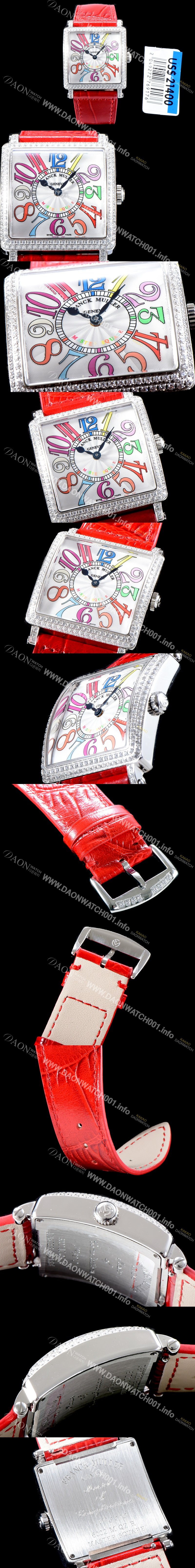 SA급 프랭크 뮬러 남성용 마스터 스퀘어 6000 K SC DT COL DRM V D 레이디 워치 쥬얼 다이아몬드 베젤 크레이지 아워 다이얼 스위스 오토매틱 무브먼 FRA4431 xx