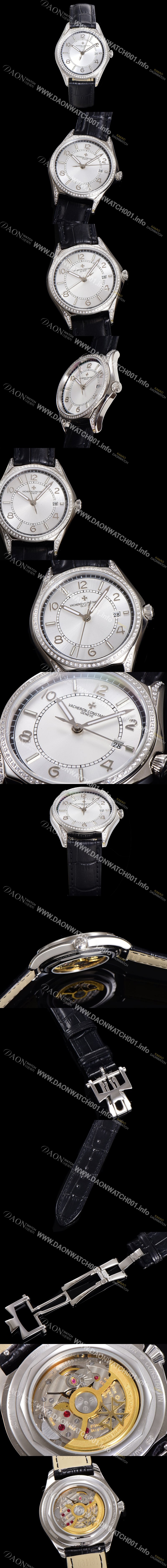 SA급 바쉐론 콘스탄틴 남성용 피프티식스 Ref.4600E 오토매틱 1326 타입 40mm 보석/큐빅 가죽줄 실버 다이얼 vac1146 xx