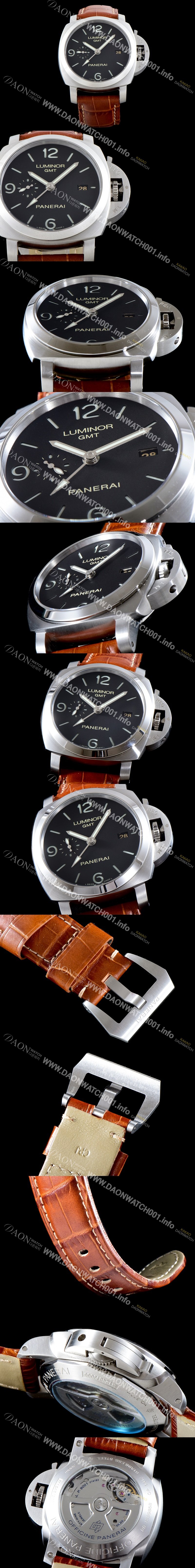 SA급 파네라이 남성용 루미노르 1950 지엠티 PAM00320 3Days 오토매틱 Cal. P.9001 무브먼트 블랙 다이얼 PAN1213 xx