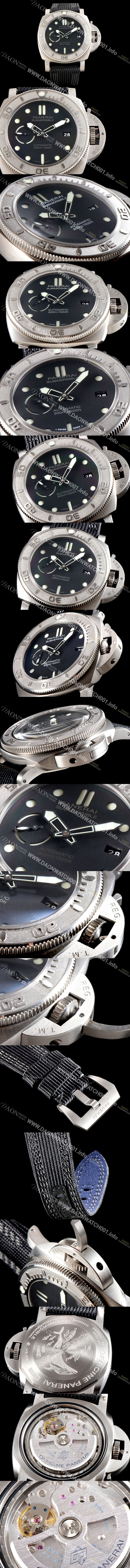 SA급 파네라이 남성용 서브멀시브 마이크 혼 에디션 PAM00984 오토매틱 Cal.P9010 타입 47mm 티타늄 블랙 다이얼 pan5218 xx