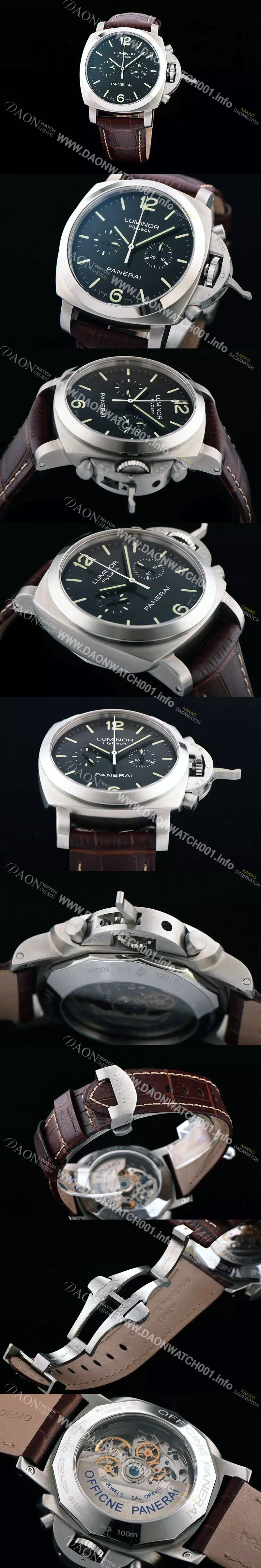 SA급 파네라이 남성용 루미너 플라이배크 블랙 다이얼 PAN0453 xx