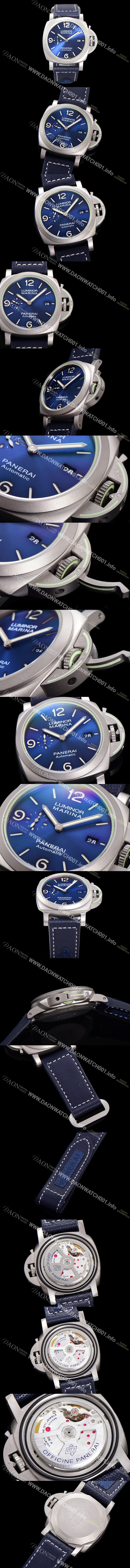 SA급 파네라이 남성용 루미노르 마린나 70주년 한정판 PAM01117 44미리 오토매틱 Cal.P.9010 티타늄 케이스 블루 다이얼 pan5195 xx