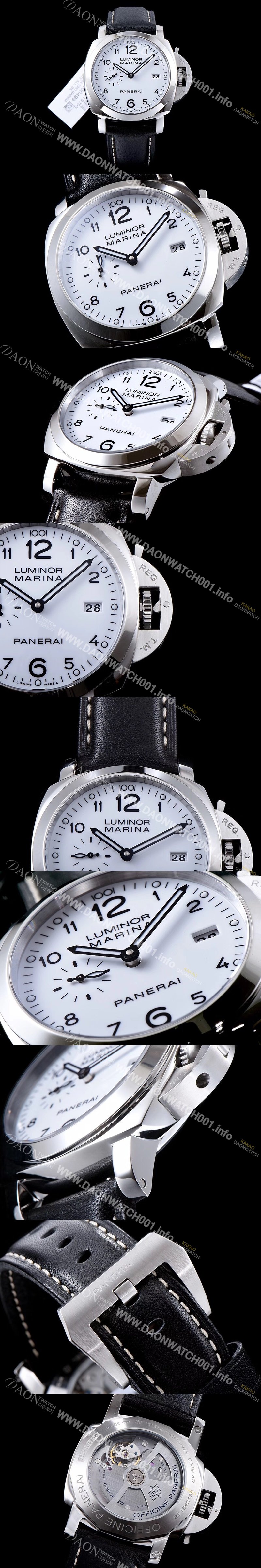 SA급 파네라이 남성용 루미노르 마리나 1950 3Days PAM00499 오토매틱 Cal.P9000 무브먼트 화이트 다이얼 PAN0410 xx