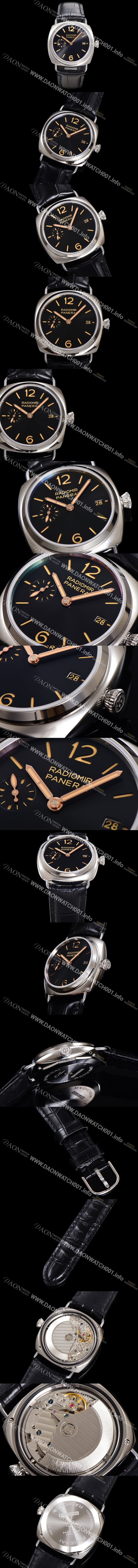 SA급 파네라이 남성용 라디오미르 콰란타 PAM01294 40mm 오토매틱 가죽줄 블랙 다이얼 pan5207 xx