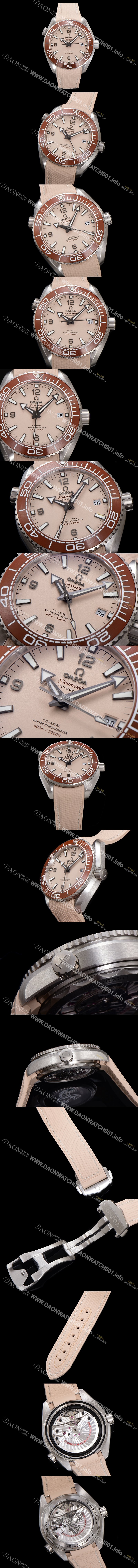 SA급 오메가 남성용 씨마스터 신제품 215.32.44.21.09.001 플래닛 오션 600m 코-액시얼 마스터 크로노미터 43.5mm 오토매틱 Cal.8900 타입 우레탄줄 베이지 다이얼 omg20250 xx