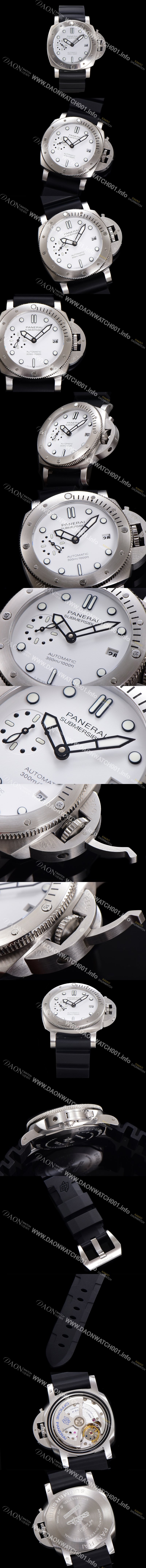SA급 파네라이 남성용 서브머시블 비앙코 PAM02223 오토매틱 Cal P. 900 타입 42mm 우레탄 화이트 다이얼 pan5208 xx