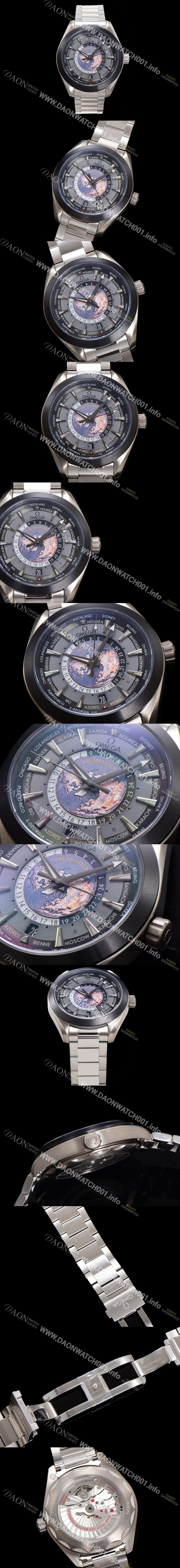 SA급 오메가 남성용 씨마스터 220.92.43.22.99.001 아쿠아테라 150M GMT 월드타이머 43미리 오토매틱 Cal. 8938 타입 메탈줄 그레이 다이얼 omg20242 xx