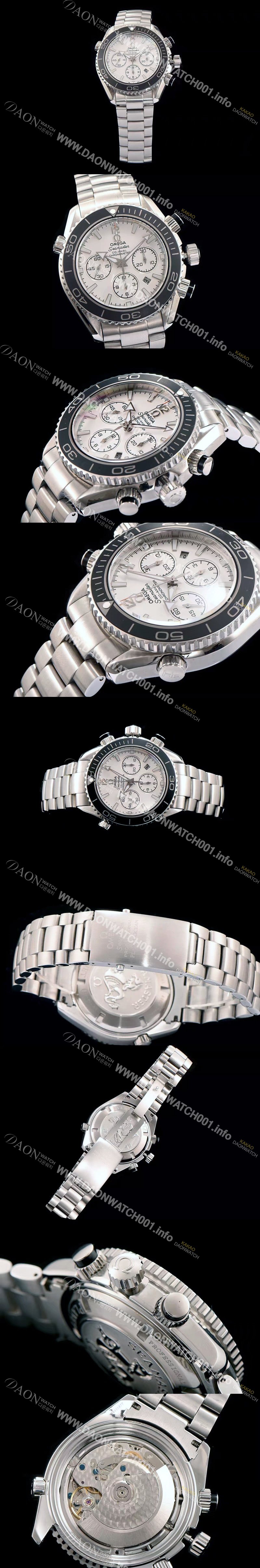 SA급 오메가 남성용 시마스터 플래닛오션 222.30.38.50.01 크로노그래프 화이트 다이얼 오토매틱 무브먼트 OMG00014 xx