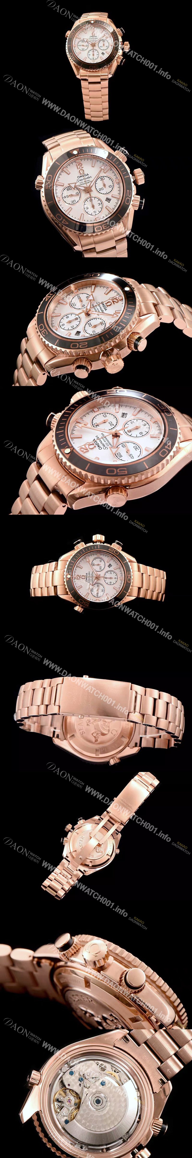 SA급 오메가 남성용 시마스터 플래닛오션 222.30.38.50.01 18k 로즈골드 크로노그래프 화이트 다이얼 오토매틱 무브먼트 OMG0030 xx
