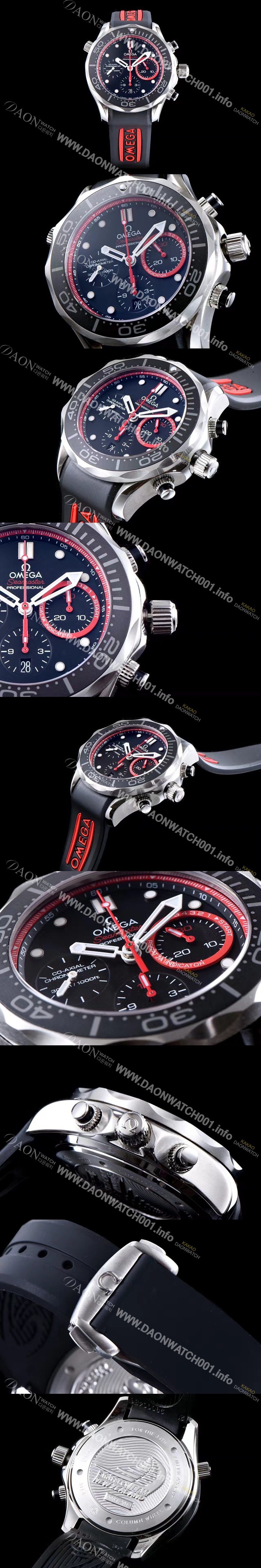 SA급 오메가 남성용 업그레이드!!! 오메가 씨마스터 크로노그래프 오토매틱 무브먼트 OMG0302 xx
