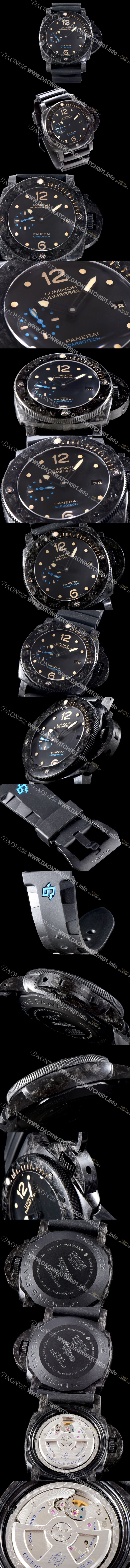 SA급 파네라이 남성용 서브멀시브 3데이즈 PAM00616 오토매틱 Cal.P9000 타입 47mm 카본제질 블랙 다이얼 pan5223 xx