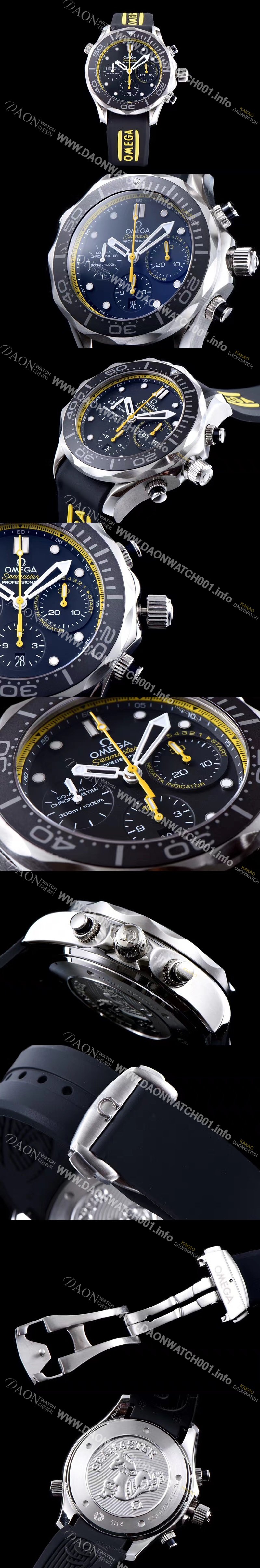 SA급 오메가 남성용 업그레이드!!! 오메가 씨마스터 크로노그래프 오토매틱 무브먼트 OMG0304 xx