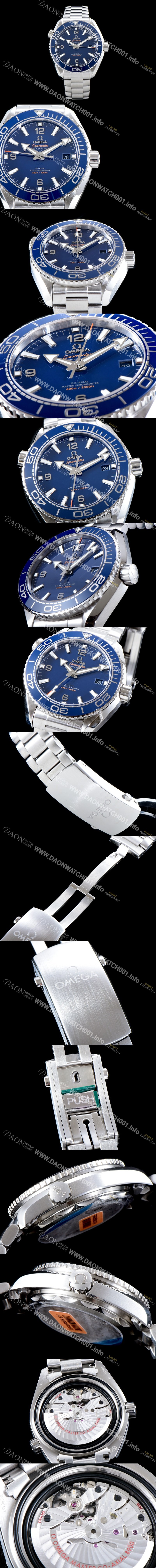 SA급 오메가 남성용 시마스터 플래닛 오션600M 215.30.44.21.03.001 코-액시얼 마스터 크로노미터 블루 다이얼 브레이슬릿 오토매틱 무브먼트 OMG05067 xx