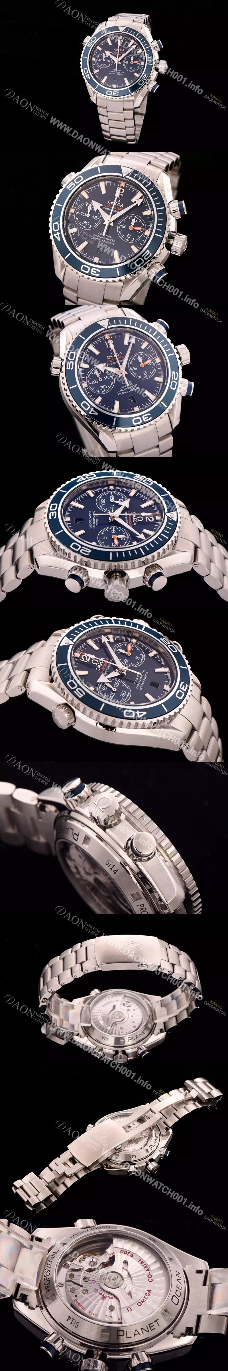 SA급 오메가 남성용 씨마스터 ETA-7750 오토매틱 무브먼트 블루 다이얼 OMG0022 xx