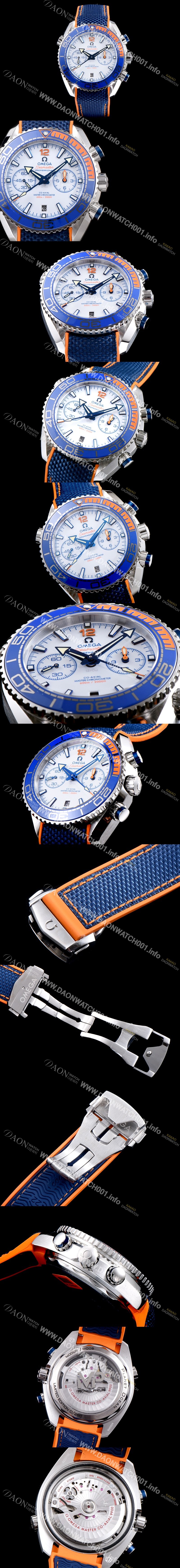 SA급 오메가 남성용 시마스터 플래닛 오션600M 215.32.46.51.04.001 OM사 코-액시얼 마스터 크로노미터 크로노그래프 화이트다이얼 오토매틱 무브먼트 OMG0002 xx