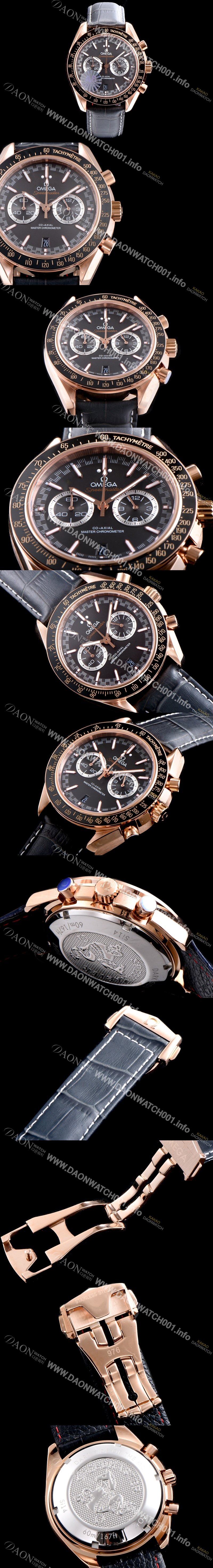 SA급 오메가 남성용 스피드마스터 329.53.44.51.03.001 18K 로즈골드 레이싱 코-액시얼 마스터 크로노미터 타키미터 크로노그래프 그레이 다이얼 일본 수입산 쿼츠 무브먼트 OMG0542 xx