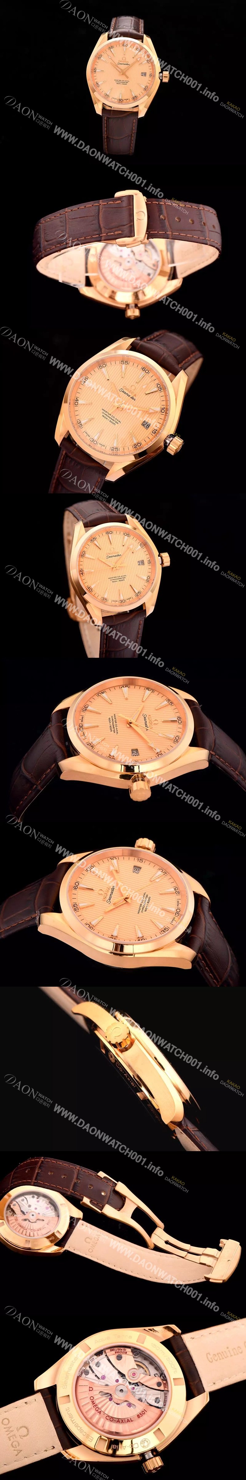 SA급 오메가 남성용 시마스터 아쿠아테라 골드다이얼 OMG01102 xx