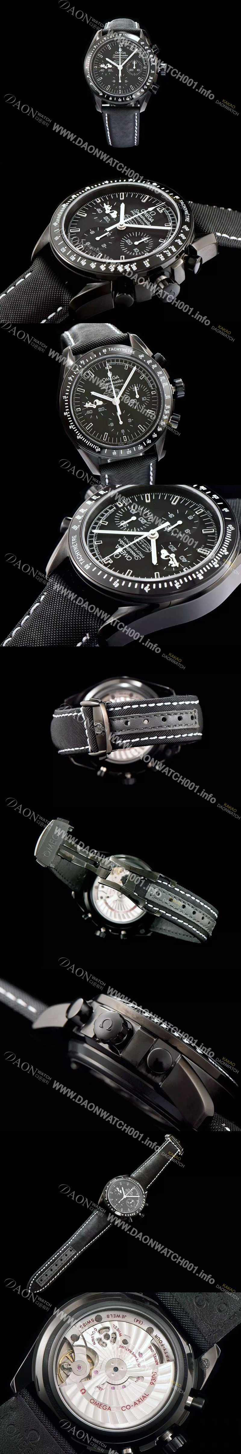 SA급 오메가 남성용 스피드마스터 문워치 기념 리미티드 에디션 크로노그래프 블랙 세라믹 베젤 블랙 다이얼 오토매틱 무브먼트 OMG00006 xx