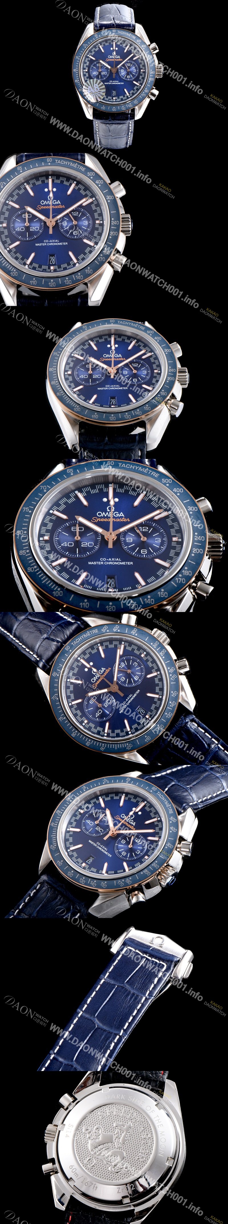 SA급 오메가 남성용 스피드마스터 329.53.44.51.03.001 레이싱 코-액시얼 마스터 크로노미터 타키미터 크로노그래프 블루 다이얼 일본 수입산 쿼츠 무브먼트 OMG0005 xx