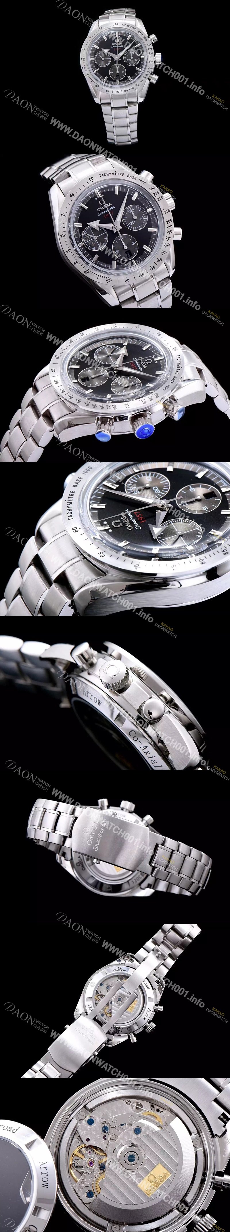 SA급 오메가 남성용 스피드마스터 1957 블랙 다이얼 오토매틱 무브먼트 OMG0312 xx