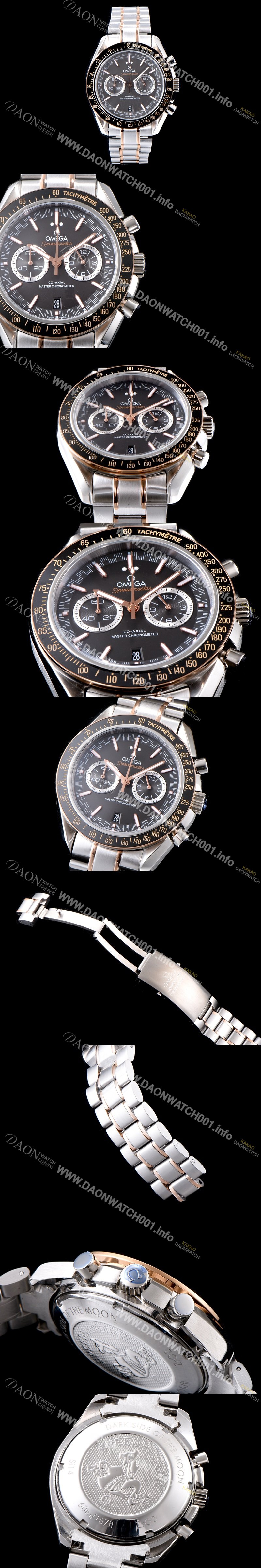SA급 오메가 남성용 스피드마스터 329.23.44.51.06.001 18K 로즈골드 레이싱 코-액시얼 마스터 크로노미터 타키미터 크로노그래프 그레이 다이얼 브레이슬릿 일본 수입산 쿼츠 무브먼트 OMG0544 xx