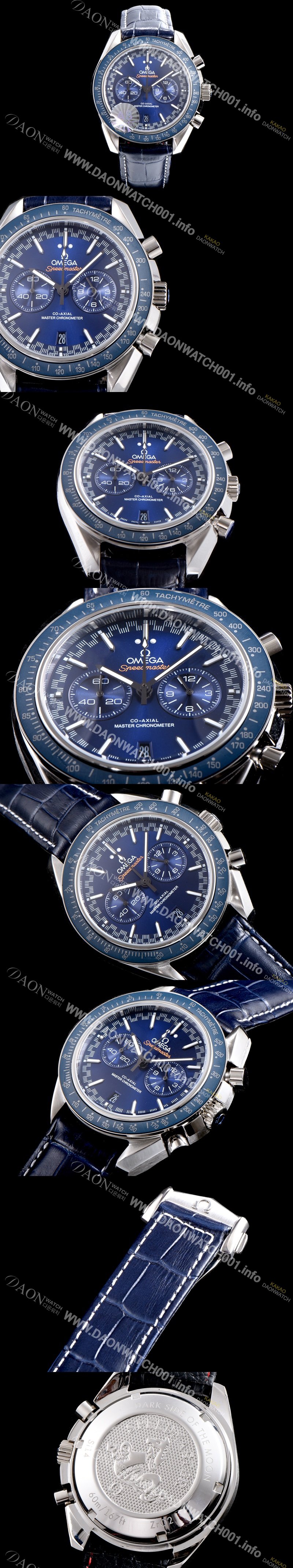 SA급 오메가 남성용 스피드마스터 329.53.44.51.03.001 레이싱 코-액시얼 마스터 크로노미터 타키미터 크로노그래프 블루 다이얼 일본 수입산 쿼츠 무브먼트 OMG0003 xx