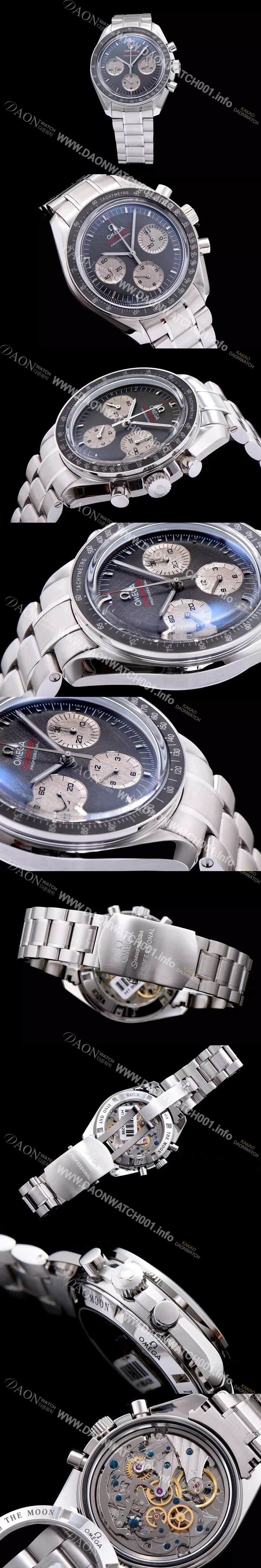 SA급 오메가 남성용 스피드마스터 그레이 다이얼 핸드 와인딩 무브먼트 OMG00007 xx