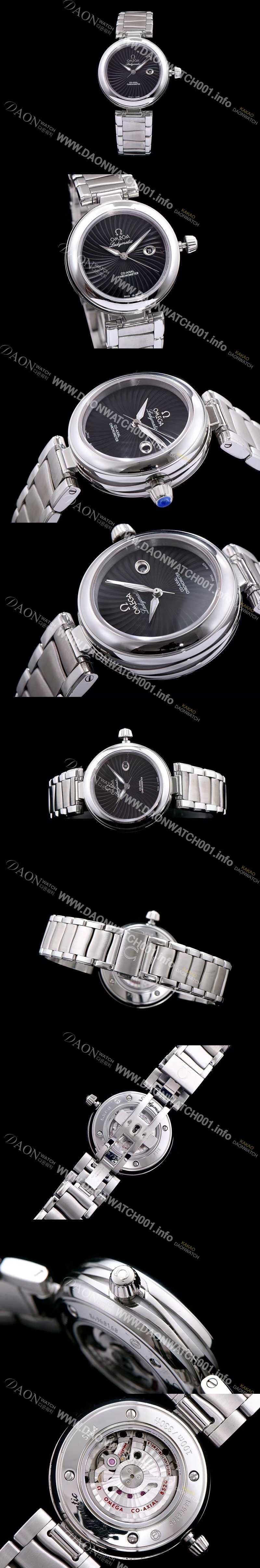 SA급 오메가 여성용 드빌 레이디메틱 신제품!! 425.30.34.20.01.001 물결무늬 입체형 블랙 다이얼 브레이슬릿 오토매틱 무브먼트 OMG0030 xx