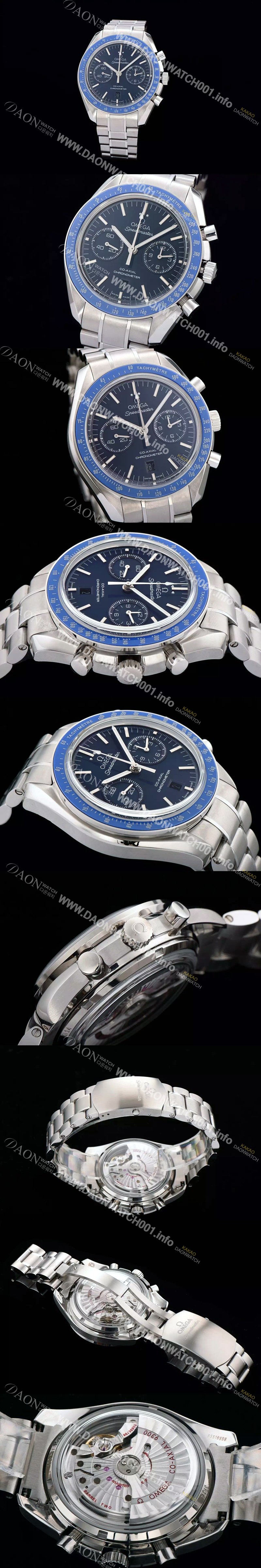 SA급 오메가 남성용 스피드마스터 크로노그래프 블루다이얼 OMG0100 xx