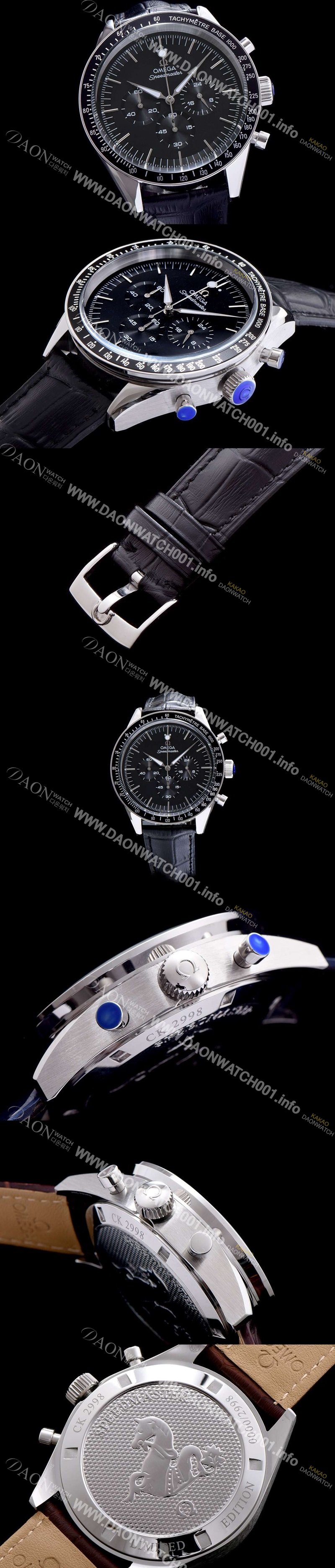 SA급 오메가 남성용 스피드마스터 블랙 다이얼 일본쿼츠 OMG0003 xx