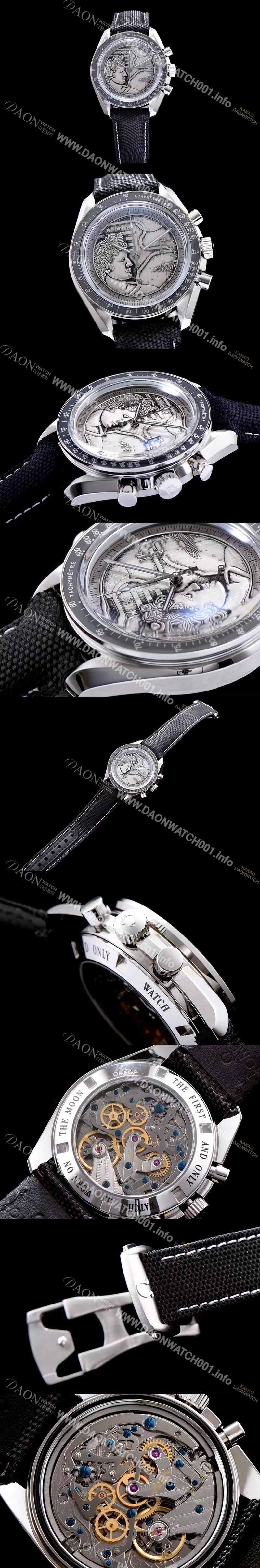 SA급 오메가 남성용 스피드마스터 그레이 다이얼 핸드 와인딩 무브먼트 OMG0010 xx