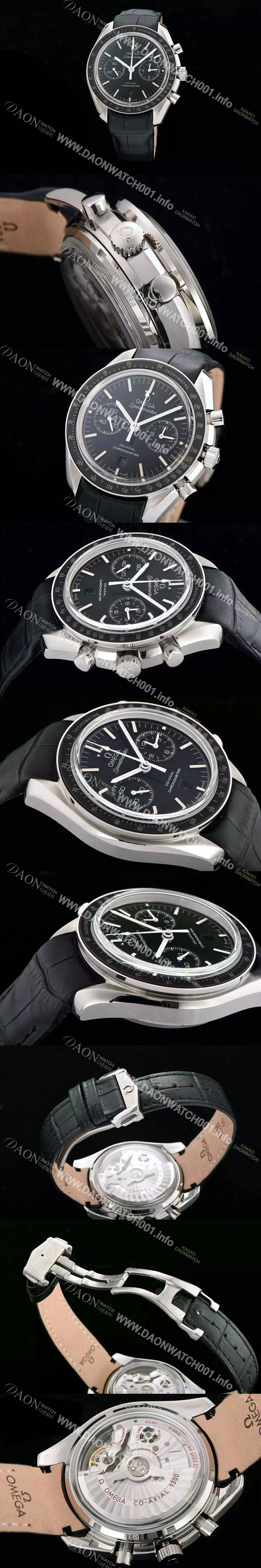 SA급 오메가 남성용 스피드마스터 크로노그래프 블랙다이얼 블랙베젤 OMG0101 xx