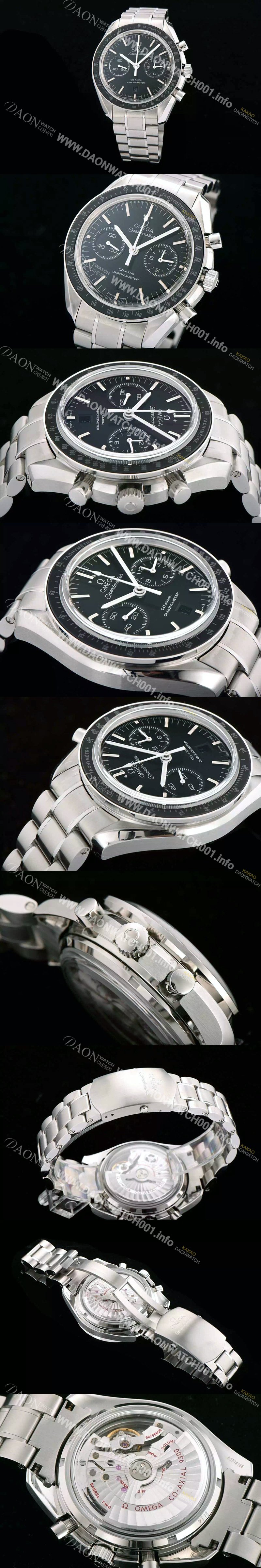 SA급 오메가 남성용 스피드마스터 크로노그래프 블랙다이얼 블랙베젤 OMG0102 xx