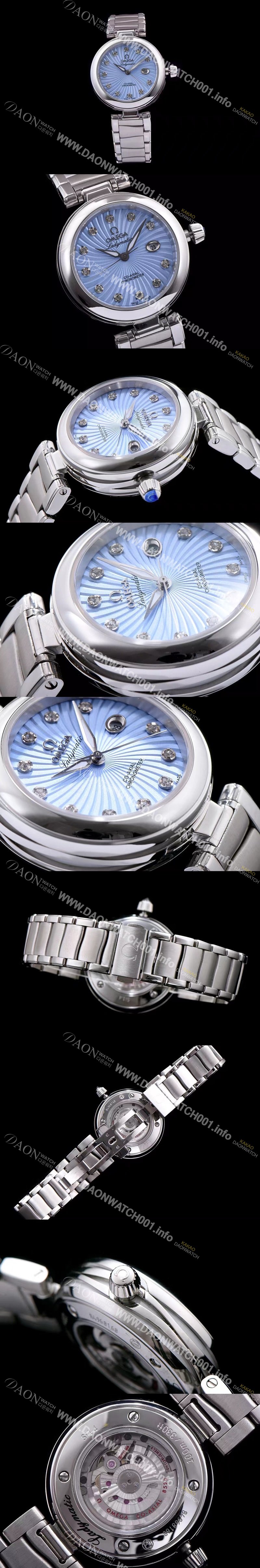 SA급 오메가 여성용 드빌 라이트 블루 다이얼 오토매틱 무브먼트 OMG0342 xx