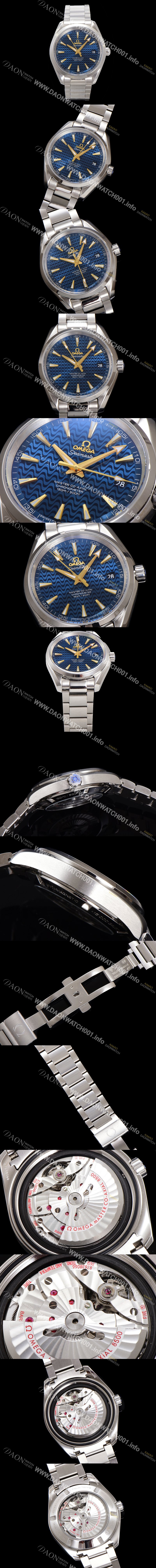 SA급 오메가 남성용 씨마스터 231.10.42.21.03.006 아쿠아테라 150M 마스터 코-액시얼 41.5MM 크로노미터 블루 래커드 다이얼 오토매틱 무브먼트 omg20229 xx