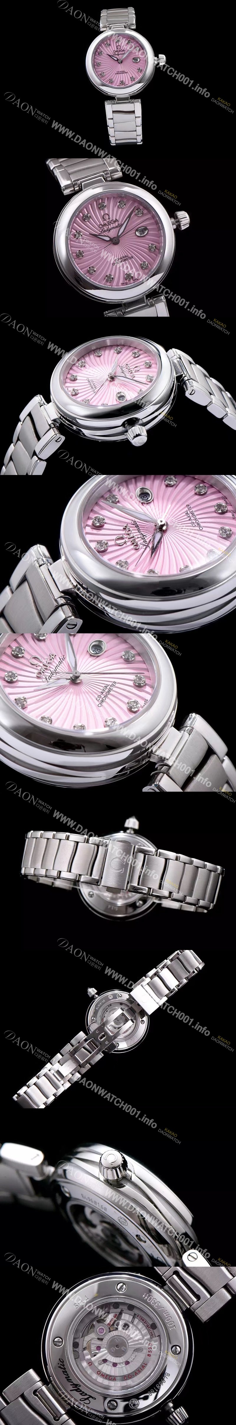 SA급 오메가 여성용 드빌 핑크 다이얼 오토매틱 무브먼트 OMG0344 xx