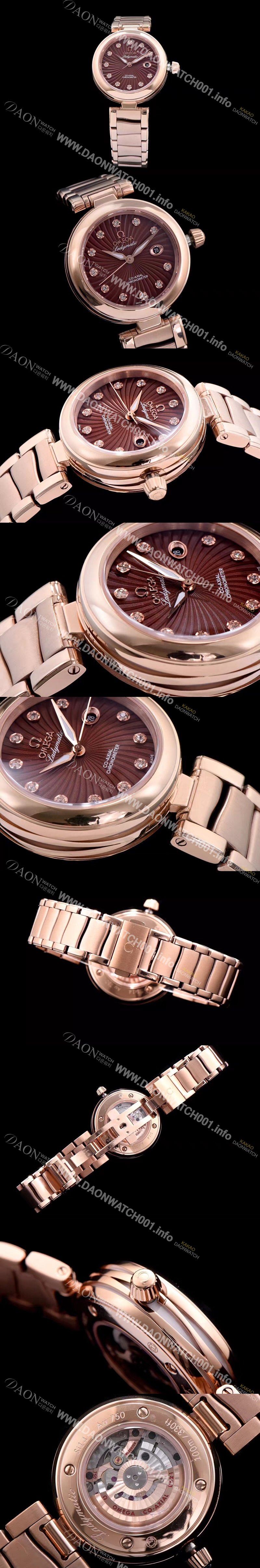 SA급 오메가 여성용 드빌 브라운 다이얼 오토매틱 무브먼트 OMG0300 xx