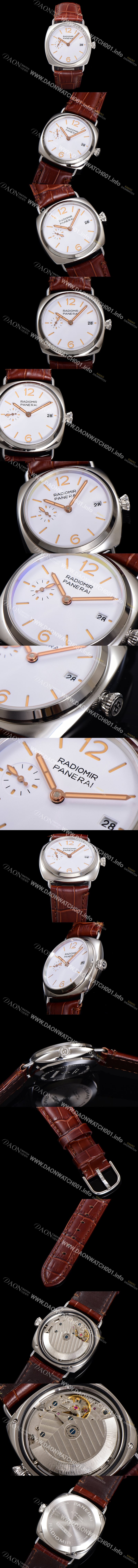 SA급 파네라이 남성용 라디오미르 콰란타 PAM01292 40mm 오토매틱 가죽줄 화이트 다이얼 pan5203 xx