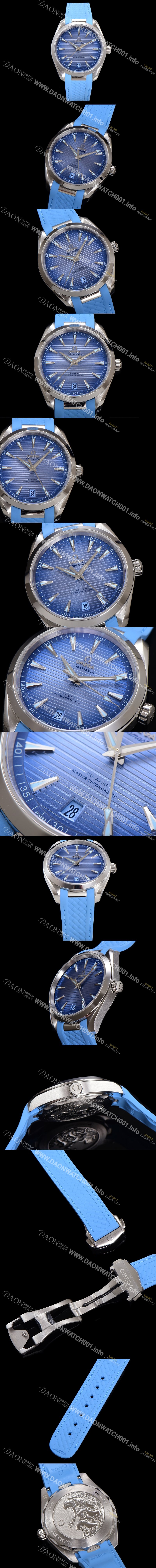 SA급 오메가 남성용 씨마스터 신제품 220.12.41.21.03.008 아쿠아테라 코-액시얼 41mm 오토매틱 Cal.8900 타입 우레탄줄 썸머 블루 다이얼 omg20249 xx