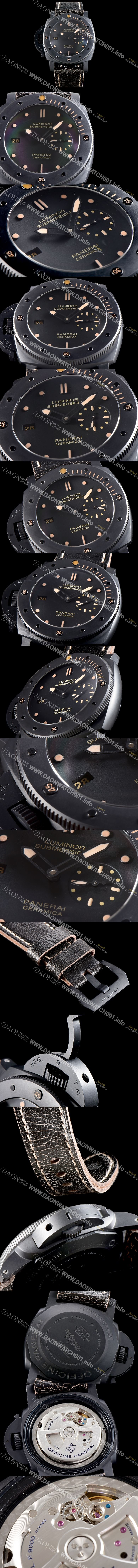 SA급 파네라이 남성용 서브멀시브 3데이즈 세라미카 데스트로 PAM00607 오토매틱 Cal.P9000 타입 47mm 블랙 다이얼 pan5221 xx