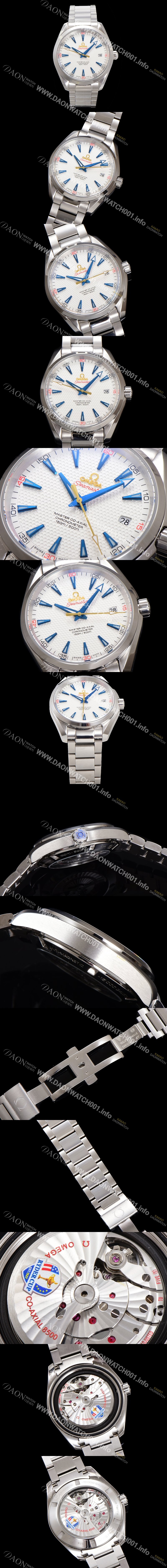 SA급 오메가 남성용 씨마스터 231.10.42.21.02.005 아쿠아테라 150M  라이더 컵 골프 에디션 41.5mm 실버 다이얼 오토매틱 무브먼트 omg20228 xx