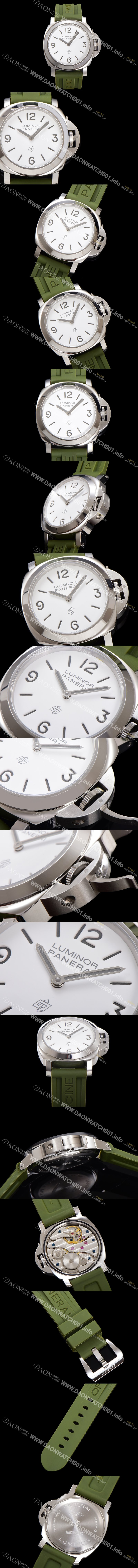 SA급 파네라이 남성용 루미노르 PAM01087 베이스 로고 오토매틱 6497-2 타입 44mm  우레탄 화이트 다이얼 pan5194 xx