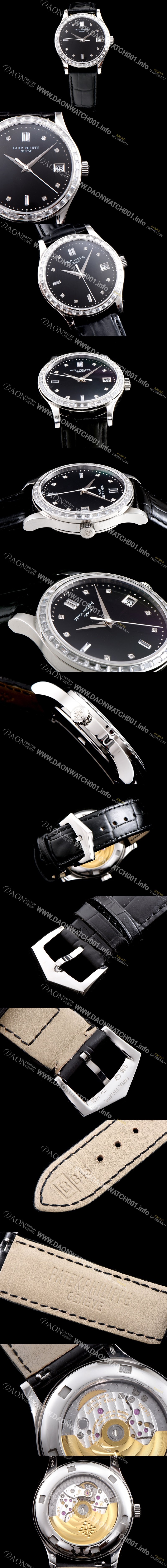 SA급 파텍필립 남성용 하이엔드 최고급 브랜드 칼라트라바 5298P-012 최상급 쥬얼 다이아몬드 베젤 18k 화이트골드 블랙 다이얼 오토매틱 무브먼트 PAT0130 xx