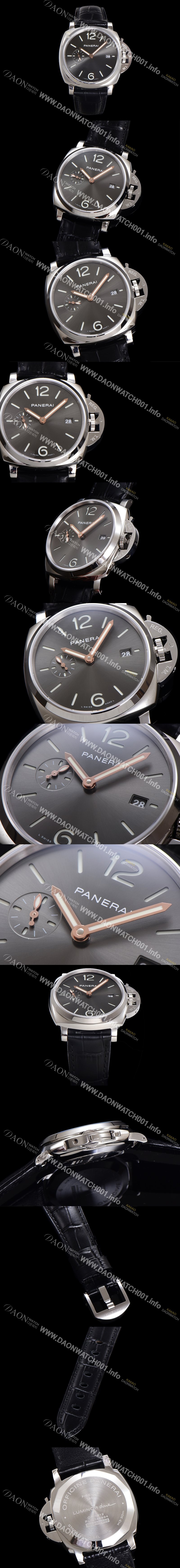 SA급 파네라이 남성용 루미노르 듀 PAM01250 42mm 오토매틱 Cal.P.900 타입 가죽줄 카본 블랙 다이얼 pan5197 xx