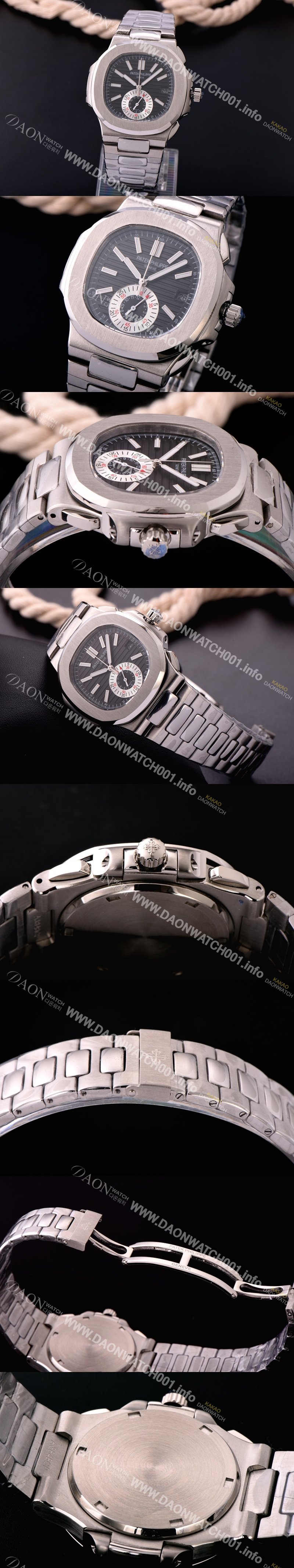 SA급 파텍필립 노틸러스 스위스 쿼츠 블랙 다이얼 PAT0420 xx