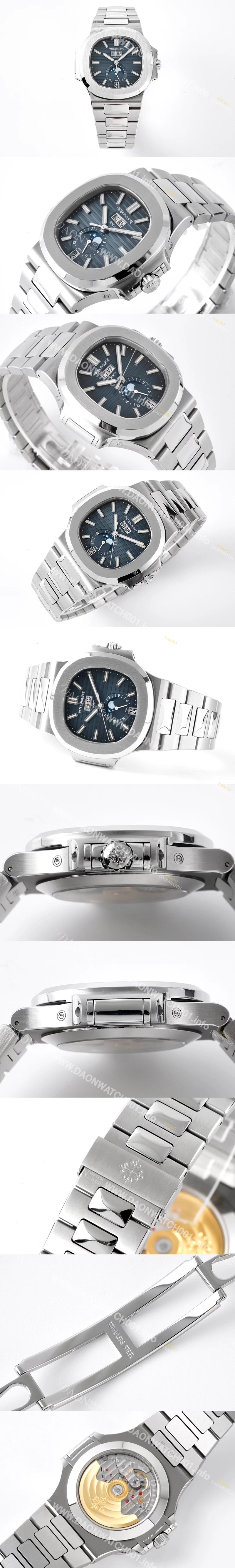 SA급 파텍필립 남성용 노틸러스 5726/1A-014 오토매틱 Cal.324 타입 40미리 메탈줄/밴드 블루 다이얼 PAT75440 xx